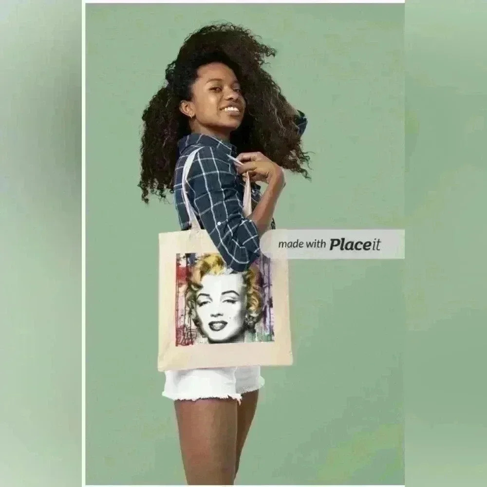 Marilyn Monroe  pop art grunge  vintage inspired art recyled tote bag - Picture 2 of 3
